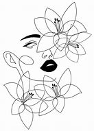 Image result for Flower Face Line Art Drawings