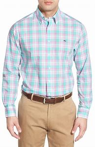 Image result for Vineyard Vines Whale Shirt Checkered Blue White Long Sleeve Button Down Size M