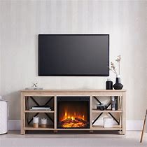 Image result for White Oak TV Stand with Fireplace