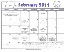 Image result for Preschool February Calendar