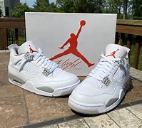 Image result for Jordan 4S Grey and White