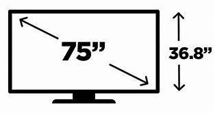 Image result for 75 Inch TV Dimensions