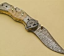 Image result for Damascus Steel Folding Pocket Knife