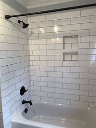 Image result for White Subway Tile with Gray Grout