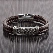 Image result for Braided Brown Leather Bracelet