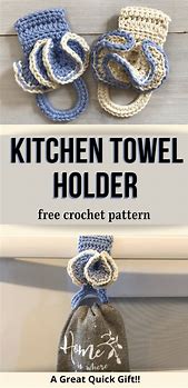 Image result for Crochet Pattern Dish Towel Holder