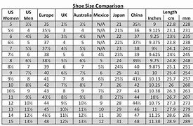 Image result for American Men's Shoe Size Chart