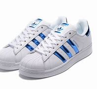 Image result for Adidas White Running Shoes with Blue Stripes