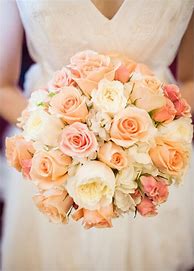 Image result for Peach and White Wedding Flowers