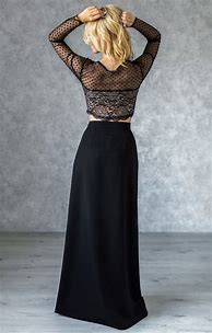 Image result for Long Black Skirt Elegant