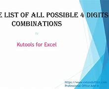 Image result for All Possible 4 Digit Combinations