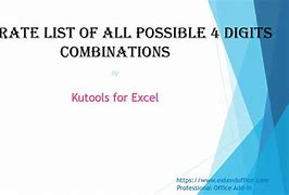 Image result for All Possible Combinations 4 Digit Code