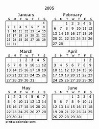 Image result for 2005 Calendar