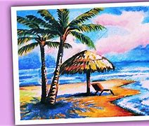 Image result for Beach Oil Pastel Drawing