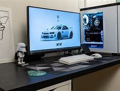 Image result for Black and White Gaming Desk Setup