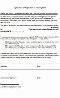 Image result for Training Cost Recovery Agreement Template
