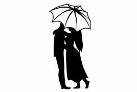 Image result for Kissing Under Umbrella Silhouette