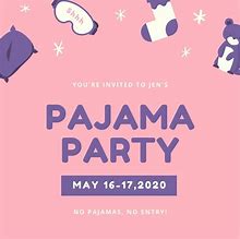 Image result for Pajama Party Birthday Invitations