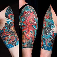 Image result for Octopus Ocean Tattoo
