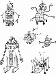 Image result for Vintage Robot Drawing