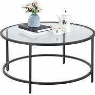 Image result for Black Round Glass Coffee Table
