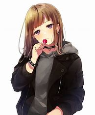 Image result for Anime Girl with Brown Hair and Hoodie