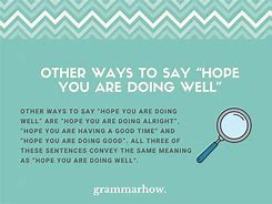 Image result for Hope You Are Doing Great
