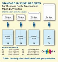 Image result for Different Sizes of Envelopes