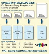 Image result for Mailing Envelope Sizes Chart