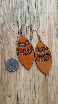 Image result for Handmade Leather Earrings