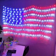 Image result for String Solar LED Lights American Flag