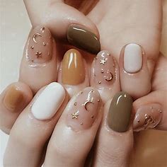 starry fall nails | Pretty nails, Cute nails, Nails