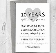 Image result for What to Write in 10 Year Anniversary Card