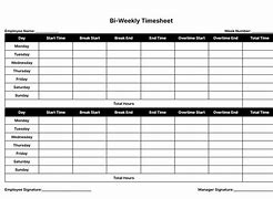 Image result for Simple Biweekly Timesheet