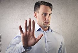 Image result for Stock-Photo Man Refusing