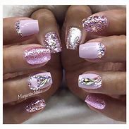 Image result for Acrylic Nails with Rhinestones