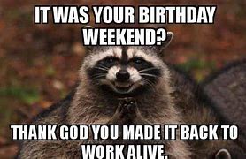 Image result for Happy Work Birthday Weekend Meme