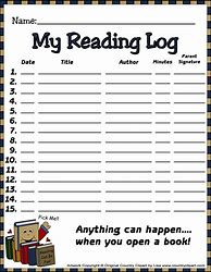 Image result for Design a Form for Daily Reading Log