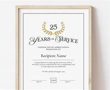 Image result for 25 Years Service Certificate