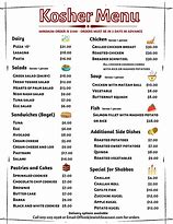 Image result for Comida Kosher Menu