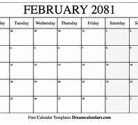 Image result for Calendar February 2081
