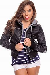 Image result for Faux Leather Hoodie