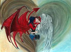 Image result for Angel and Demon Couple Drawings