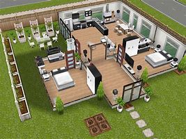 Image result for Sims FreePlay 1 Story 2 Bedroom House Layout