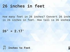 Image result for 26 Inch to Feet