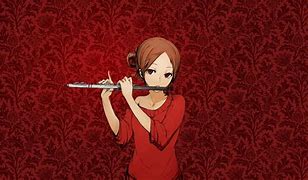 Image result for Anime Girl Playing Flute While Walking