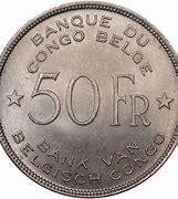 Image result for Belgian Congo 50 Francs Coin