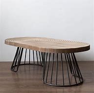 Image result for Oval Metal and Wood Coffee Table