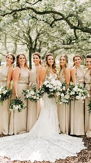 Image result for Navy and Champagne Bridesmaid Dresses