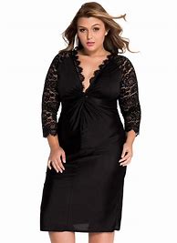 Image result for Plus Size Black Lace Up Dress